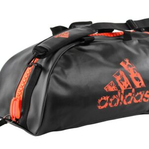 Adidas sporttas en rugzak | PU-leer | zwart met oranje logo