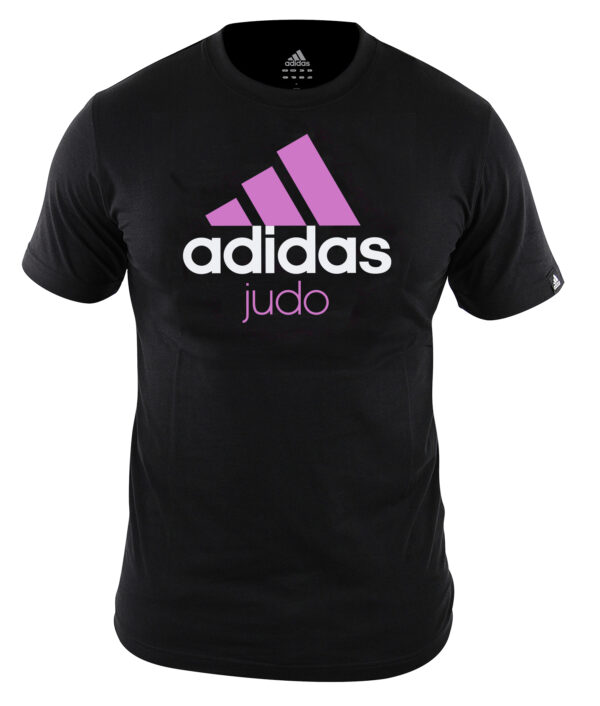 Adidas judo T-shirt | zwart-roze | MET KORTING