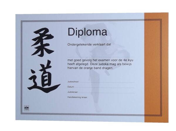 Diploma Judo Oranje Band