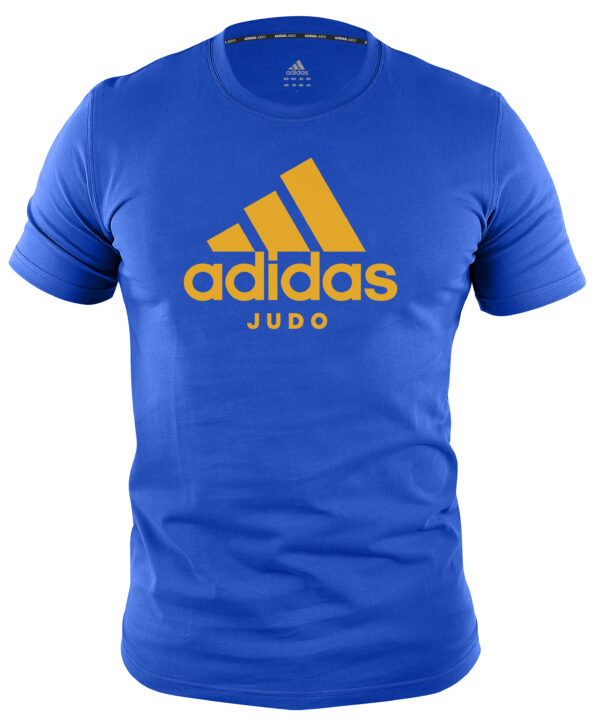 Adidas judo T-shirt | blauw met oranje opdruk