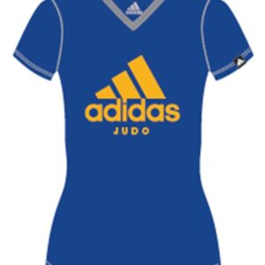 Adidas judo T-shirt voor dames | lichtblauw-oranje