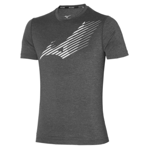 Mizuno t-shirt Core Graphic RB | antraciet-wit
