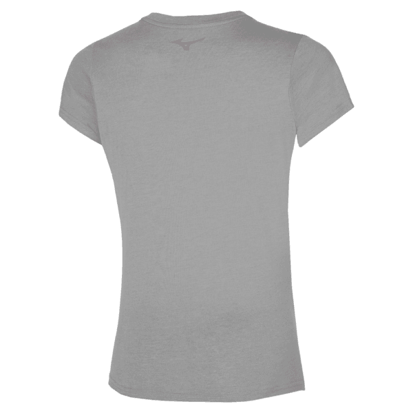 Mizuno RB Logo Tee sportshirt dames | grijs met roze logo - Afbeelding 2