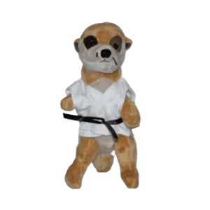 Knuffel Stokstaart in Gi met zwarte Band