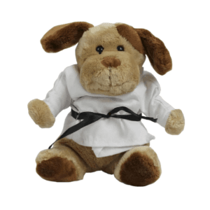 Knuffel Hond Helge in Gi met zwarte Band