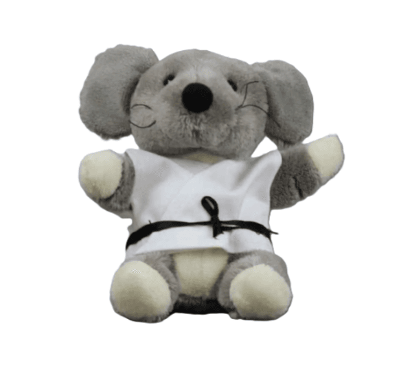 Knuffel Muis in Gi met zwarte Band