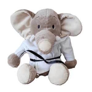 Knuffel Olifant in Gi met zwarte Band