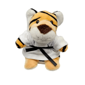 Knuffel Tijger in wit shirt met zwarte band