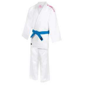 Mizuno Keiko wedstrijd judopak wit met roze borduring